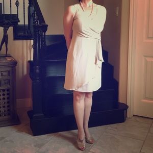 Armani Faux Wrap Dress Light Beige